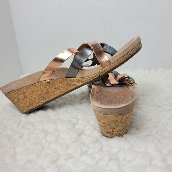 UGG Australia Adalie Women's Wedge Sandals Size 8 Rose/Pewter Leather 1007232 - Picture 5 of 10